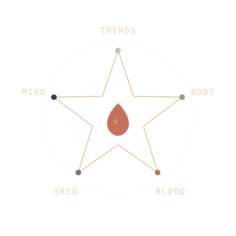 The five Points arranged as a compass
